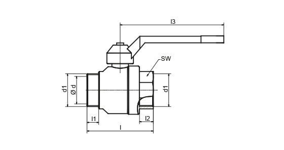 Ball valve for pressure side mounting	