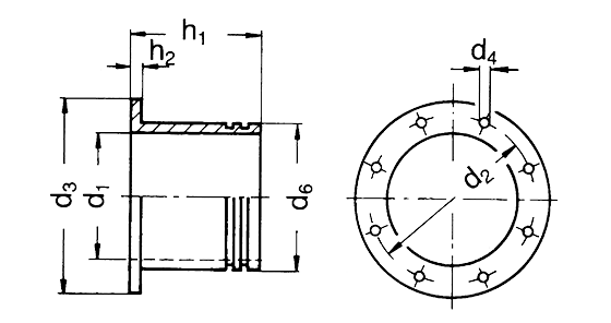 Standardizované hrdlo přístroje, na straně výtlaku i sání