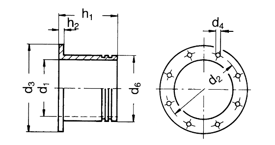 Standardized connector, discharge and intake side	