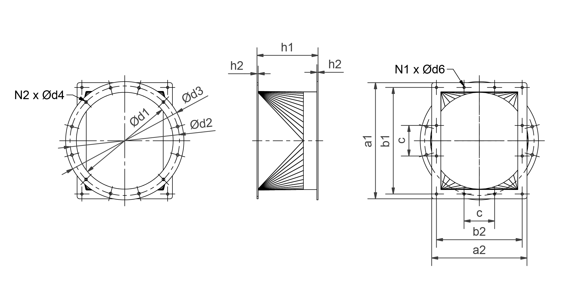 Adaptador de perfil de canal de acero galv.	